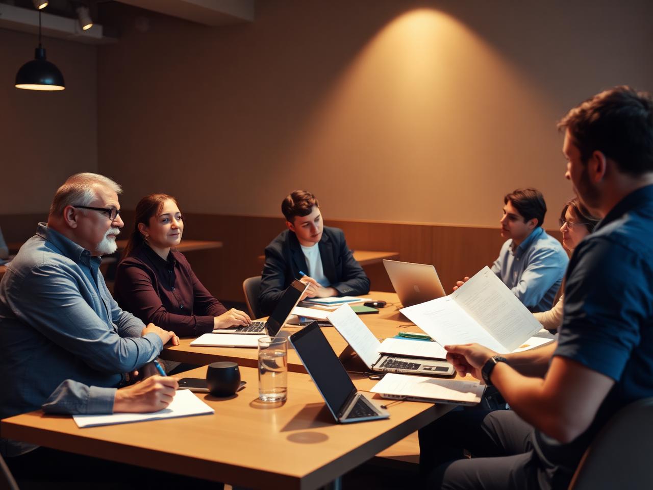 Restaurant managers collaborating in an active business lab working session